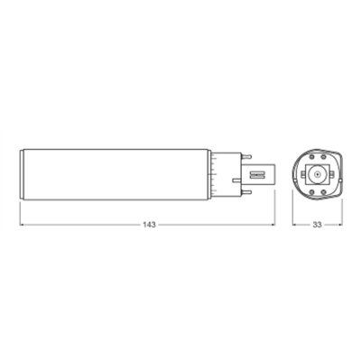 OSRAM DULUX LED D/E HF & AC MAINS 7W 830 G24Q-2