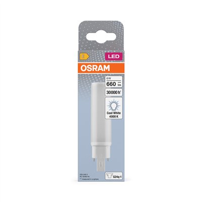 OSRAM DULUX LED D/E HF & AC MAINS 6W 840 G24Q-1