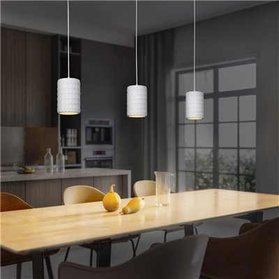 Decor Plaster Tube Pendant E27 White