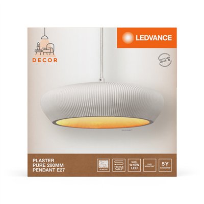 Decor Plaster Pure Pendant 280 E27 White