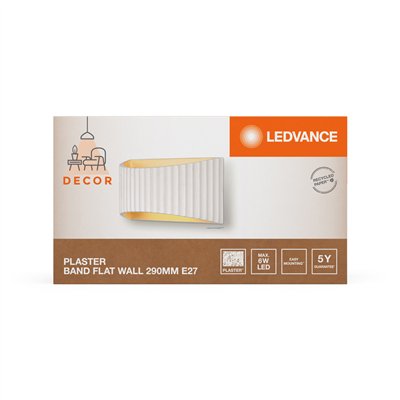 Decor Plaster Band Flat Wall 290 1XE27 White