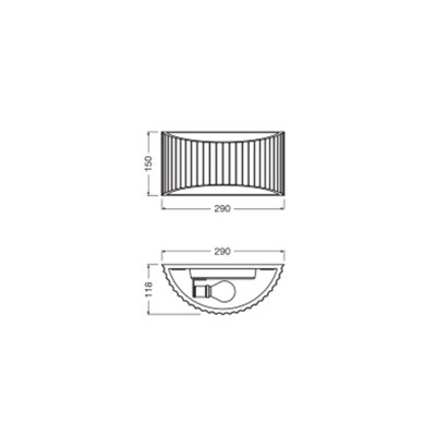 Decor Plaster Band Flat Wall 290 1XE27 White