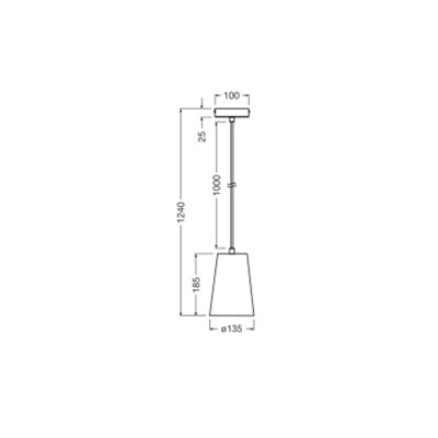 Decor Plaster Cone Pendant E27 White