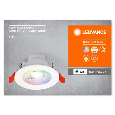 SMART RECESS DOWNLIGHT TW AND RGB 86mm 36° RGB + TW