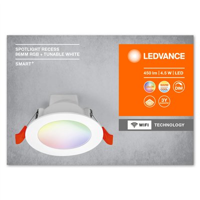SMART RECESS DOWNLIGHT TW AND RGB 86mm 110° RGB + TW