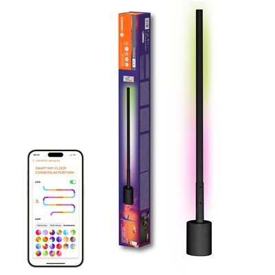 SMART WIFI FLOOR CORNER SLIM WITH REMOTE CONTROL Black SLIM RGB + TW + RC