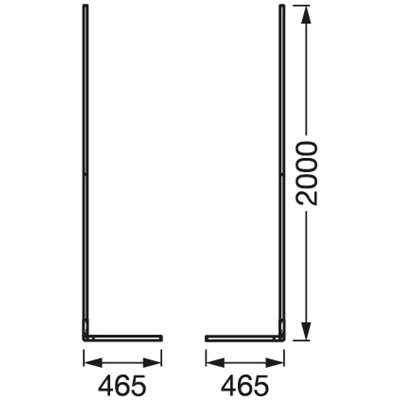 SMART WIFI FLOOR CORNER WITH REMOTE CONTROL White 2000mm RGB + TW
