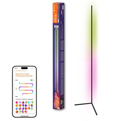 SMART WIFI FLOOR CORNER WITH REMOTE CONTROL Black 2000mm RGB + TW