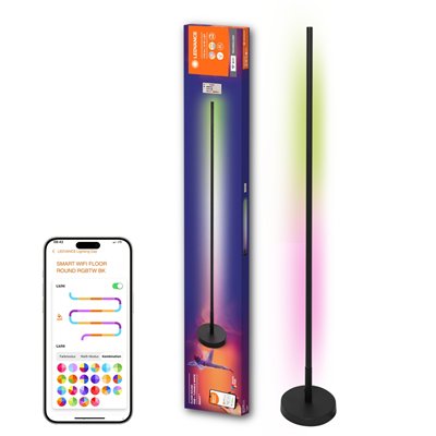 SMART WIFI FLOOR ROUND WITH REMOTE CONTROL Black RGB + TW + RC