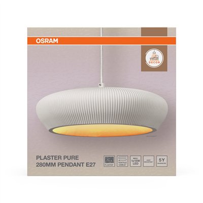 Decor Plaster Pure Pendant 280 E27 White