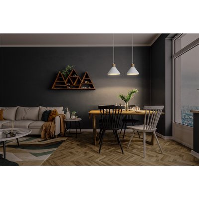 Decor Plaster Wood Pendant 220 mm E27 White