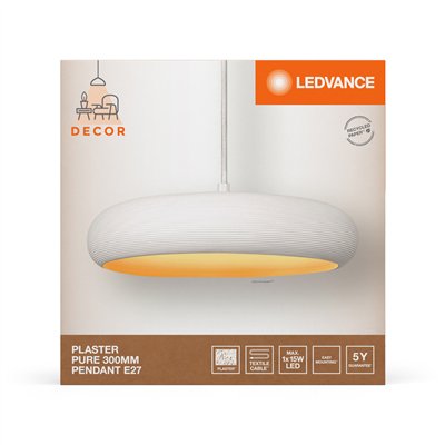 Decor Plaster Pure Pendant 300 E27 White