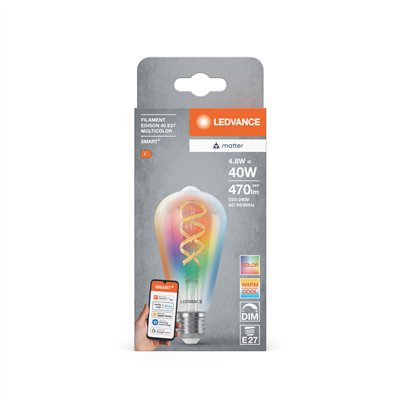 SMART+ MATTER FILAMENT EDISON MULTICOLOR 4.8W 827...865 Multicolor E27