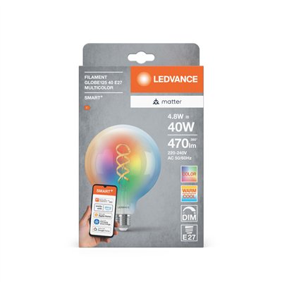 SMART+ MATTER FILAMENT GLOBE MULTICOLOR 4.8W 827...865 Multicolor E27