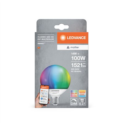 SMART+ MATTER GLOBE MULTICOLOR 14W 827...865 Multicolor E27