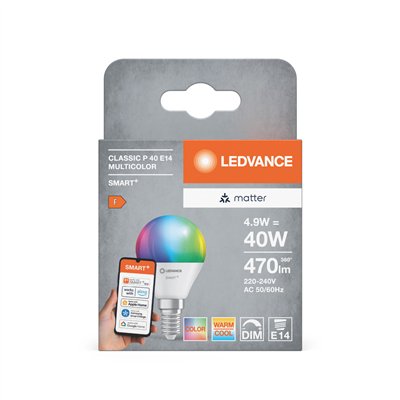 SMART+ MATTER MINI BULB MULTICOLOR 4.9W 827...865 Multicolor E14