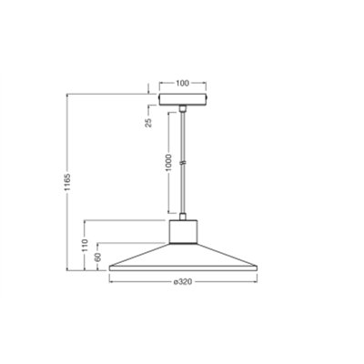 Decor Plaster Wood Pendant 320 mm E27 White