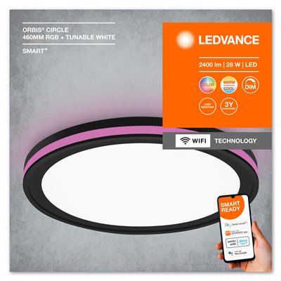 SMART+ Orbis Ceiling Circle Black 460mm RGB + TW