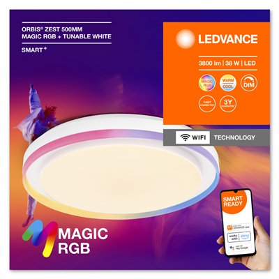 SMART+ Orbis Ceiling ZEST MAGIC RGB 500mm White