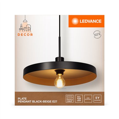 Decor Plate Pendant E27 Beige