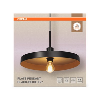 Decor Plate Pendant E27 Beige