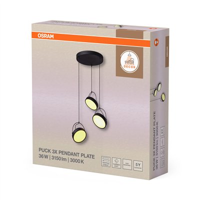 Decor Puck 3XPendant PL 36W 930 Black