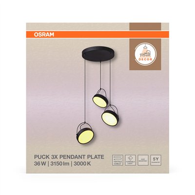 Decor Puck 3XPendant PL 36W 930 Black