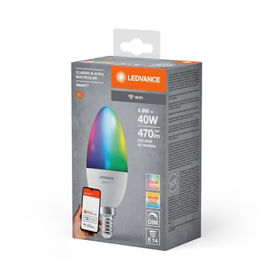 SMART+ WiFi Candle Multicolour 230V RGBW FR E14 SINGLE PACK