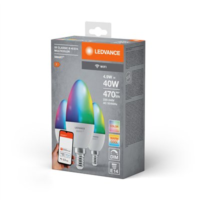 SMART+ WiFi Candle Multicolour 230V RGBW FR E14 TRIPLE PACK