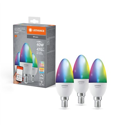 SMART+ WiFi Candle Multicolour 230V RGBW FR E14 TRIPLE PACK
