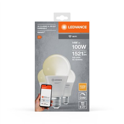 SMART+ WiFi Classic Dimmable 230V DIM FR E27 TRIPLE PACK