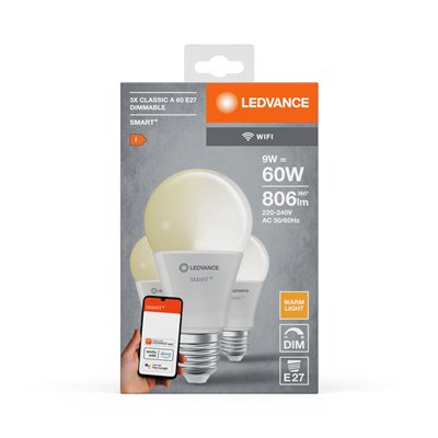 SMART+ WiFi Classic Dimmable 230V DIM FR E27 TRIPLE PACK