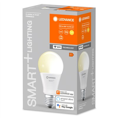 SMART+ WiFi Classic Dimmable 75  9.5 W/2700 K E27 