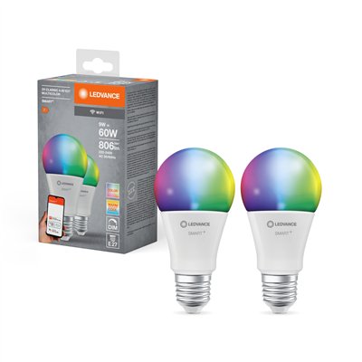 SMART+ WiFi Classic Multicolour 230V RGBW FR E27 DUAL PACK
