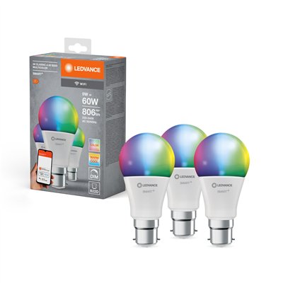 SMART+ WiFi Classic Multicolour 230V RGBW FR B22D TRIPLE PACK