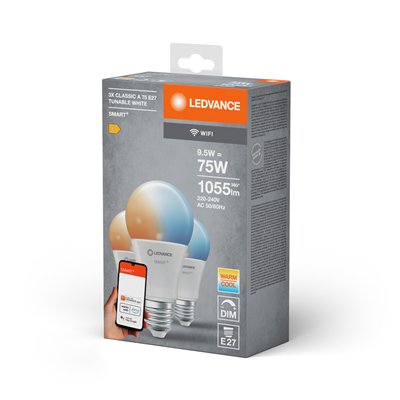 SMART+ WiFi Classic Tunable White 230V TW FR E27 TRIPLE PACK