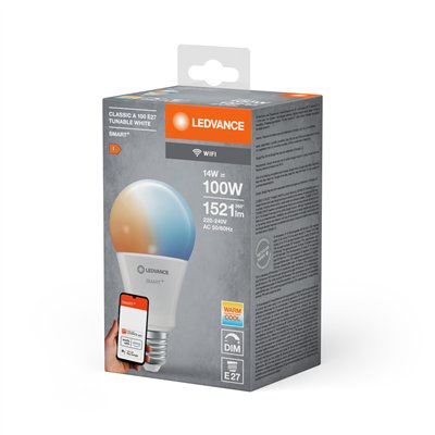 SMART+ WiFi Classic Tunable White 230V TW FR E27 SINGLE PACK