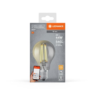 SMART+ WiFi Filament Classic Dimmable 44  6 W/2500 K E27 
