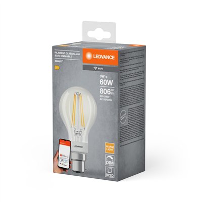 SMART+ WiFi Filament Classic Dimmable 60  6 W/2700 K B22 