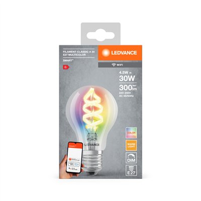 SMART+ WiFi Filament Classic RGBW 30 4.5 W/2700 K E27