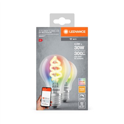 SMART+ WiFi Filament Classic RGBW 30 300 °  4.5 W/2700 K E27 