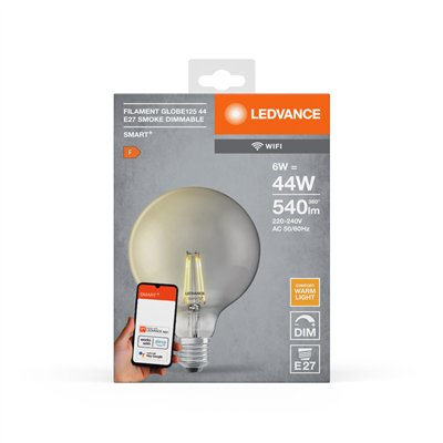 SMART+ WiFi Filament Globe Dimmable 44  6 W/2500 K E27 