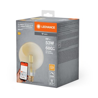 SMART+ WiFi Filament Globe Dimmable 53  6 W/2400 K E27 