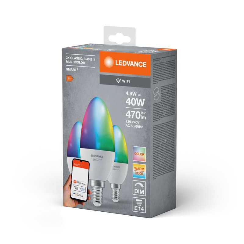 SMART+ WiFi Candle Multicolour 230V RGBW FR E14 TRIPLE PACK