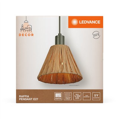 Decor Raffia Pendant 1XE27 Green