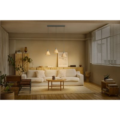 Decor Raffia Pendant Linear 3XE27 Green