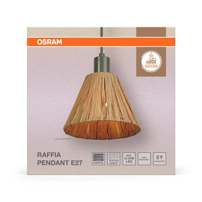 Decor Raffia Pendant 1XE27 Green