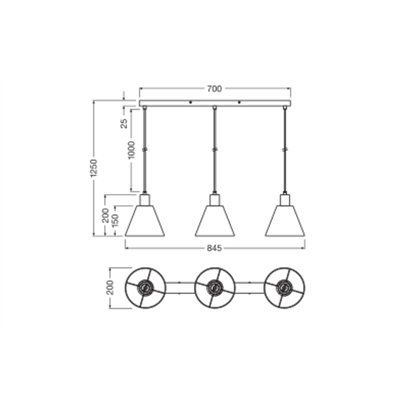 Decor Raffia Pendant Linear 3XE27 Green