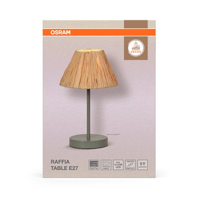 Decor Raffia Table E27 Green
