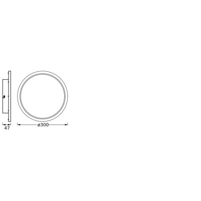 Bathroom Ceiling CCT IP44 300mm Black Click-CCT